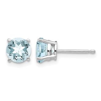 Diamond2Deal 14k White Gold Aquamarine Earrings