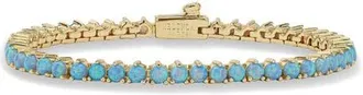 Melinda Maria Not Your Basic Lab-Created Opal Tennis Bracelet in Gold-Blue Opal at Nordstrom, Size 6.5