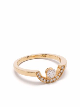 Loyal.e Paris Anello Intr&eacute;pide in oro giallo 18 carati riciclato con pav&eacute; di diamanti
