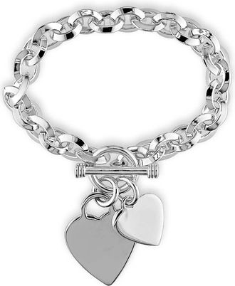 Amour Heart Charms Charm Bracelet In Sterling Silver