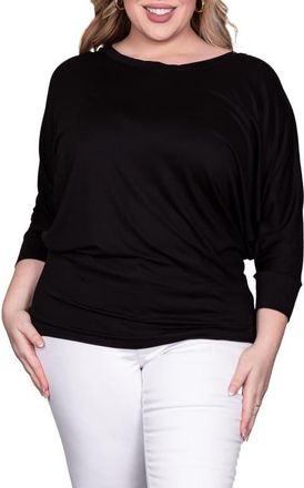 Standards & Practices Dolman Sleeve Stretch Modal Top in Black at Nordstrom, Size 1X