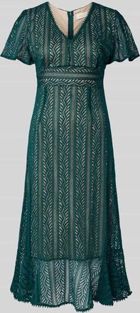 Apricot Kleid mit H&auml;kelspitze in Gruen, Gr&ouml;&szlig;e XXL