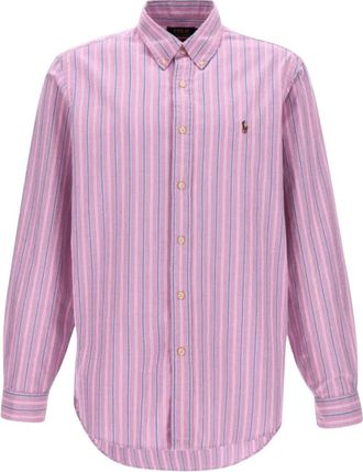 Ralph Lauren Roze Polo met Lange Mouwen Sportshirt - Heren - Korte Broeken - Roze - XL - Katoen - Korte Broeken