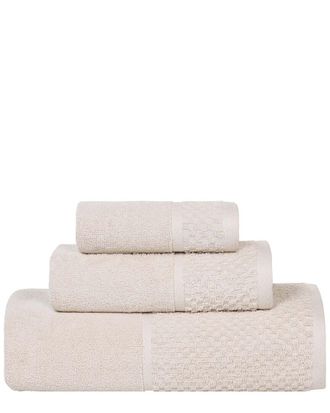 Superior Lodie Cotton Plush Jacquard Solid 3Pc Towel Set