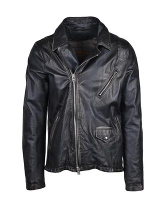 WLG Biker Jacket with Asymmetrical Zip and Structured Collar