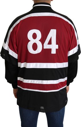 Dolce & Gabbana Mens Red Black Amore Sport Full Zipper Sweater And Nylon Clothing