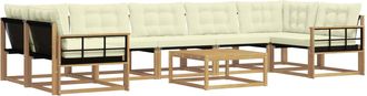 vidaXL Conjunto De Sof&aacute;s De Exterior 8 Uds. Blanco Y Crema Vidaxl