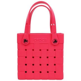 Crocs Small Woven Style Crocssbody Tote with Top Handles and removeable Crocssbody strap in Digital Raspberry at Nordstrom