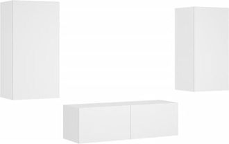 vidaXL Vidaxl - Muebles De Tv De Pared Con Luces Led 3 Piezas Blanco