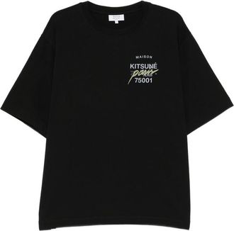 Maison Kitsun&eacute; Logo-print Fox-motif T-shirt