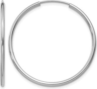 Diamond2Deal 14k Gold 1.50mm Polished Round Hoop Earrings 30 mm