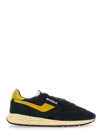 Autry Reel Wind Black Low Top Sneakers With Logo Detail In Suede Man