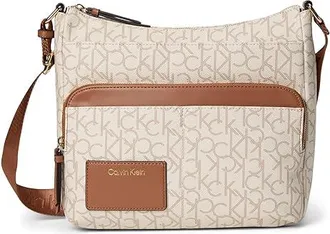 Calvin Klein Lorelai Messenger Womens Weekender/Overnight Luggage Vanilla/Khaki/Caramel, Polyester/Polyurethane