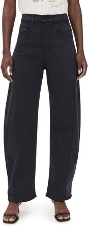 Mother Womens The Half-Pipe Flood Jeans, Faded Black