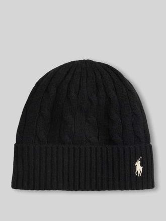 Polo Ralph Lauren M&uuml;tze aus Woll-Mix mit Logo-Stitching in Black, Gr&ouml;&szlig;e 1