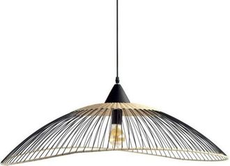 Seynave Suspensi&oacute;n 1x e27 rat&aacute;n negro / natural Kasteli di&aacute;metro 100 cm Seynave