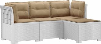 vidaXL Sof&aacute; De Jard&iacute;n Para 4 Personas Con Cojines Y Dise&ntilde;o De Rattan Vidaxl