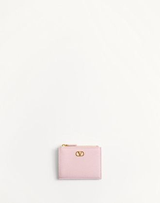 Valentino Garavani Portacarte Vlogo Signature In Vitello Granato Donna ROSE QUARTZ UNI