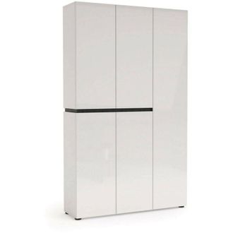 Dmora Scarpiera Valletta, Mobile Portascarpe 20 Ripiani, 58 Paia Made in Italy, 34x120x200h cm Bianco Lucido
