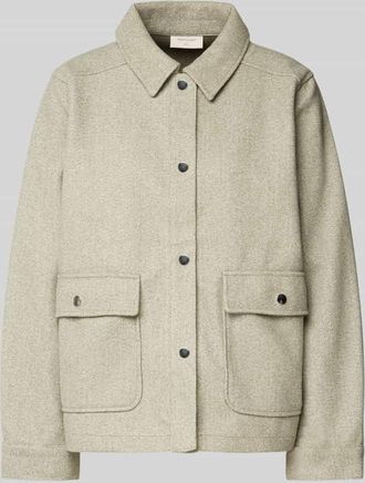 Freequent Hemdjacke mit Knopfleiste Modell Yanna in Hellgruen Melange, Gr&ouml;&szlig;e XL