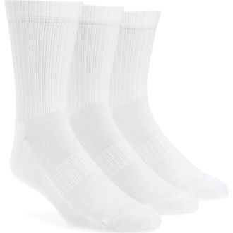 BOSS 3-Pack Ribbed Crew Socks in White at Nordstrom Rack, Size 7-13