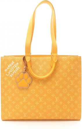 Louis Vuitton Yellow Coated Canvas Leather Tote Bag (Pre-Owned)
