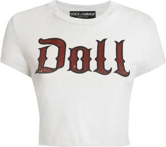 Dolce & Gabbana Stijlvolle T-shirts en Polos - Dames - T-shirts - Wit - S - Tops