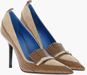 Dsquared2 Croc-Effect Leather Pumps GRANNYS BUNCH with Suede Trims 10 size 36