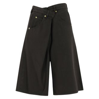 Darkpark Denim Shorts, female, Brown, Size: W26 Ines Fold Over Tencel Shorts