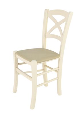 Tommychairs Tommychairs Silla Cross En Haya Anilina Blanca, Asiento Tela C&aacute;&ntilde;amo