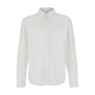 Maison Kitsun&eacute; Profile Fox Regular Shirt - Heren - Casual Overhemden - Wit - XL - Katoen - Overhemden