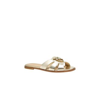 Pinko Milly 04 Slipper Laminated Nappa - Dames - Sandalen - Beige - 39 EU - Leer - Schoenen