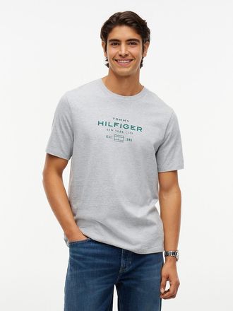 Tommy Hilfiger Mens NYC Hilfiger Logo T-Shirt - Grey Heather - XXXL
