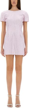 Sportmax Pink Embellished Round Neck Mini Dress