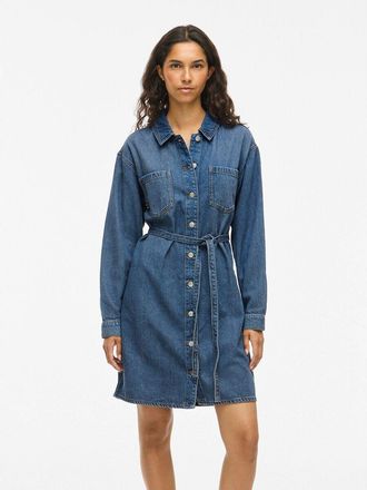 Vila Korte jurk van denim met riem