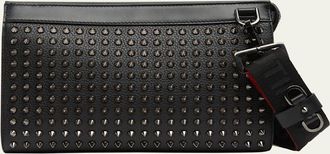 Christian Louboutin Mens Funky Leather Empire Spikes Crossbody Bag