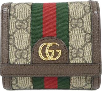 Gucci Ophidia Beige Brown Gg Supreme Wallet (Bi-Fold) (Pre-Owned)