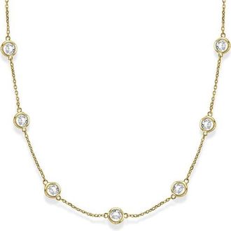 Allurez Lab Diamonds By The Yard Station Necklace 14k in Yellow Gold at Nordstrom, Size 18