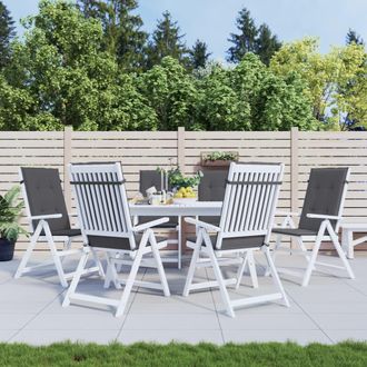 vidaXL Vidaxl - Coj&iacute;n Silla De Jard&iacute;n Respaldo Alto 6 Uds Tela Gris 120x50x3 Cm