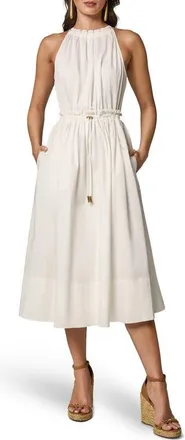 DKNY Sleeveless A-Line Midi Dress in Cream at Nordstrom, Size 14