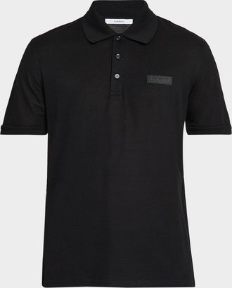 Givenchy Mens Grosgrain Label Pique Polo Shirt