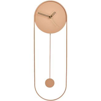 Beliani Orologio da parete 20 x 62 cm Design moderno con pendolo decorativo senza numeri Acciaio rosa Salvan