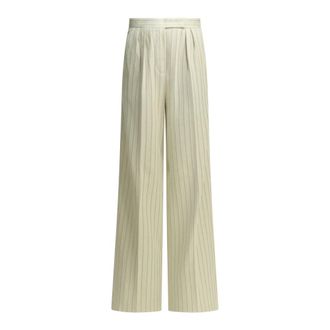 Max Mara Mxmosso Katoenen Broek - Dames - Broeken - Wit - Maat: S Katoen