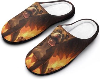 Generic Skull Grim Reaper Pitbull Mens Slippers Comfortable And Non-slip Cotton Slipper Shoe for House