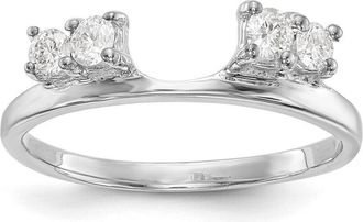 Diamond2Deal 14k White Gold Lab Grown Diamond Wedding Band Ring 0.3Ct Clarity- VS Color- G-H