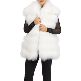 Gorski Genuine Shearling Vest in Latte at Nordstrom, Size X-Small