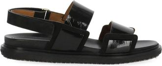 Marni Black Rear Belt Smooth Leather Sandals