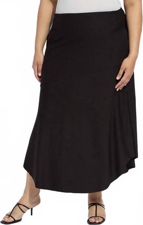 Lyss&eacute; Drapey Ponte A-Line Midi Skirt - Plus In Black