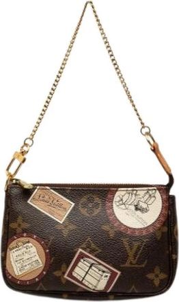 Louis Vuitton Pre-owned Mini Pochette Accessoires - Dames - Vintage Mini Tas - Bruin - ONE Size - Vintage