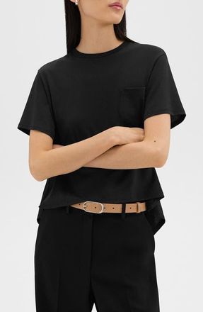 Theory Easy Apex High-Low Pocket T-Shirt in Black at Nordstrom, Size X-Large
